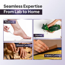 MyMed scalpels arranged in bathroom setting suggesting easy at-home use