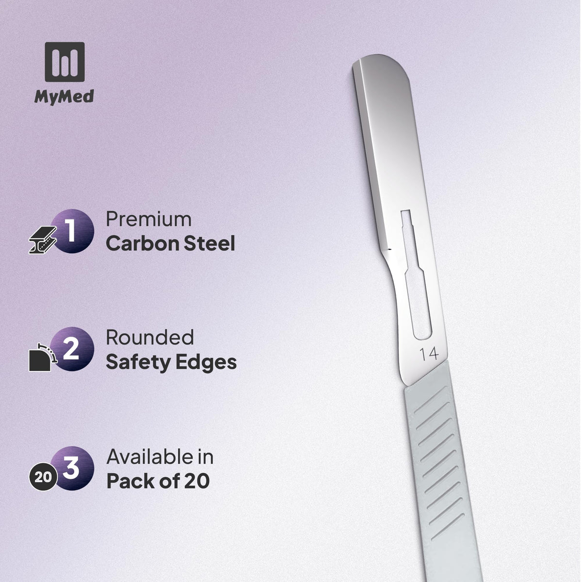 MyMed ergonomic handle close-up for steady grip and precise control