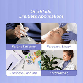 MyMed dermaplaning in use on cheek to reveal smoother skin texture