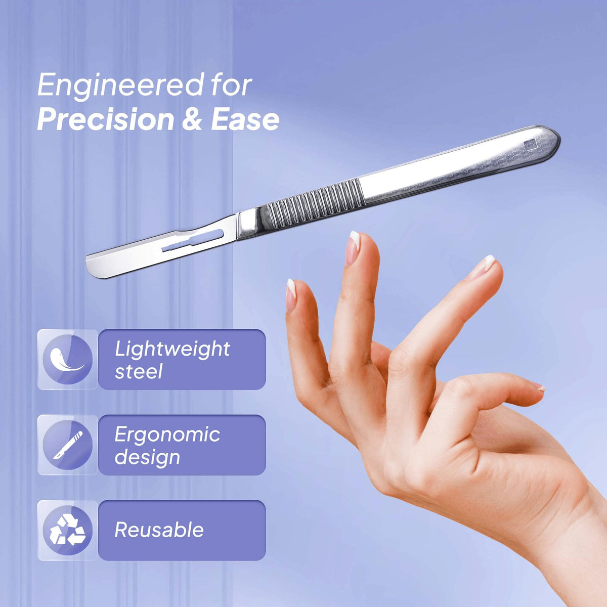 MyMed blades with coin for scale showing convenient compact supply