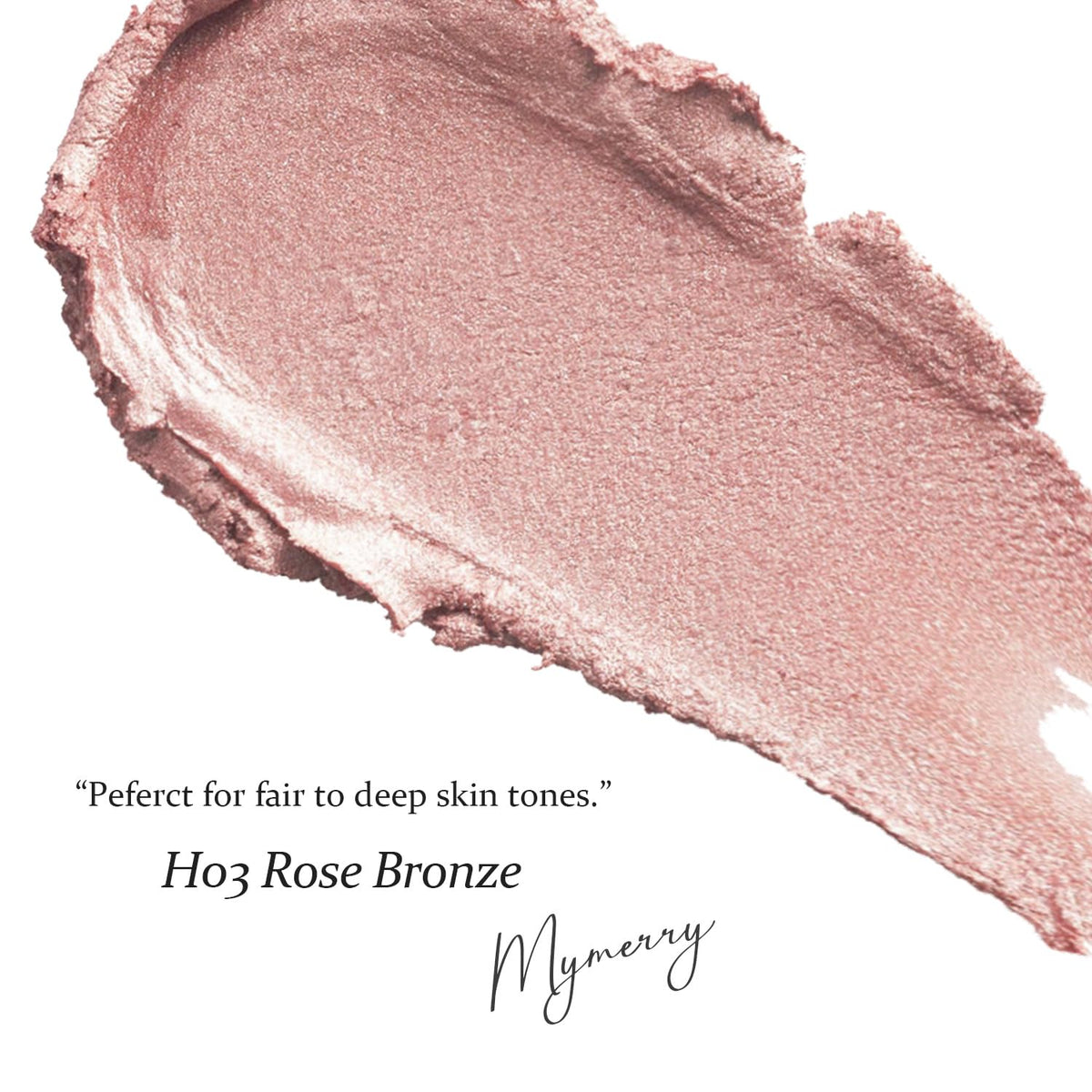 MYMERRY applied to cheekbone demonstrating instant luminous lift for complexion