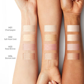 MYMERRY on collarbone lifestyle shot highlighting body shimmer and radiance