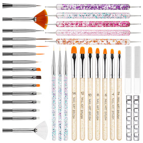MYR front packaging of 34-piece nail art set showing complete kit and organization benefit