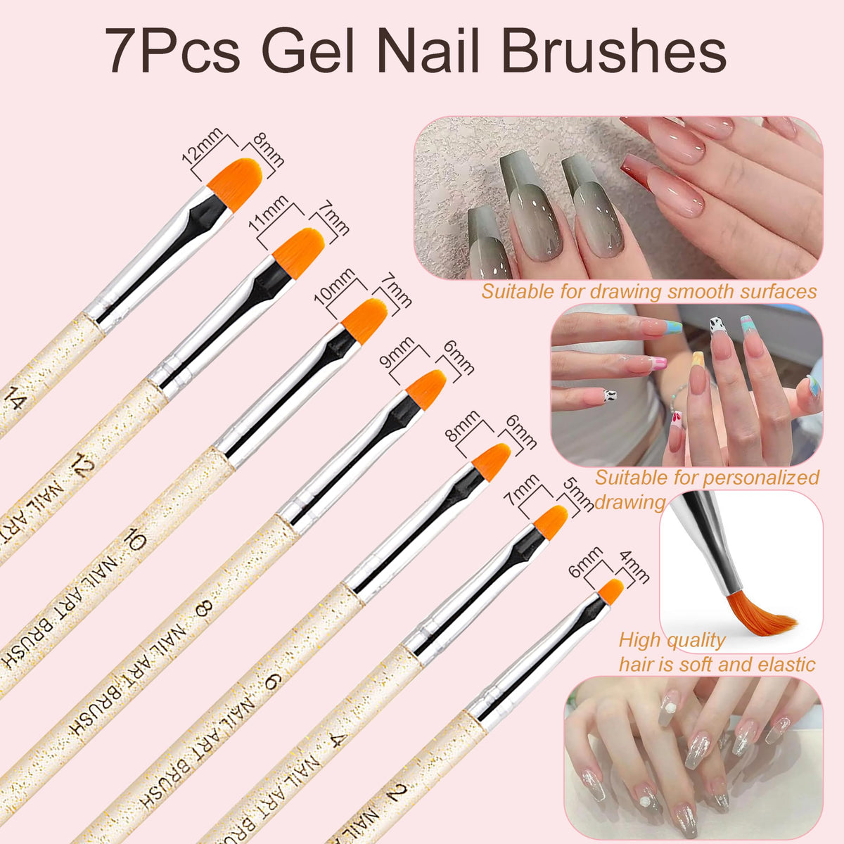 MYR gel brushes and metal ferrules showing durable construction and even product pickup