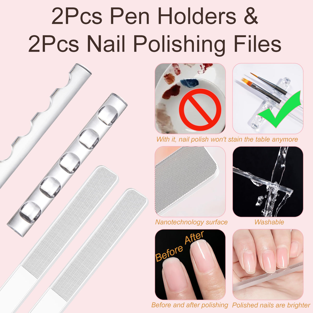 MYR nail art kit on a workstation conveying convenience and salon-quality results