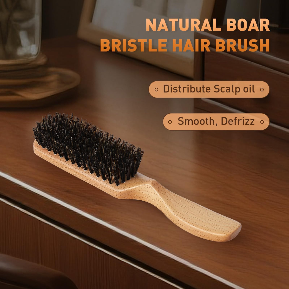 Myselect brush in lifestyle pack shot signaling premium natural-material benefit
