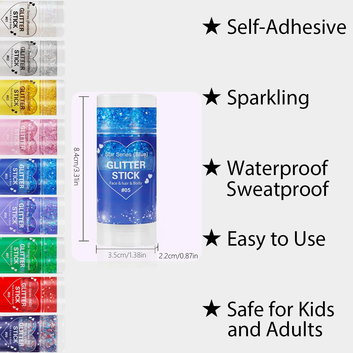 Mysense open tip texture showing glitter gel for smooth controlled application