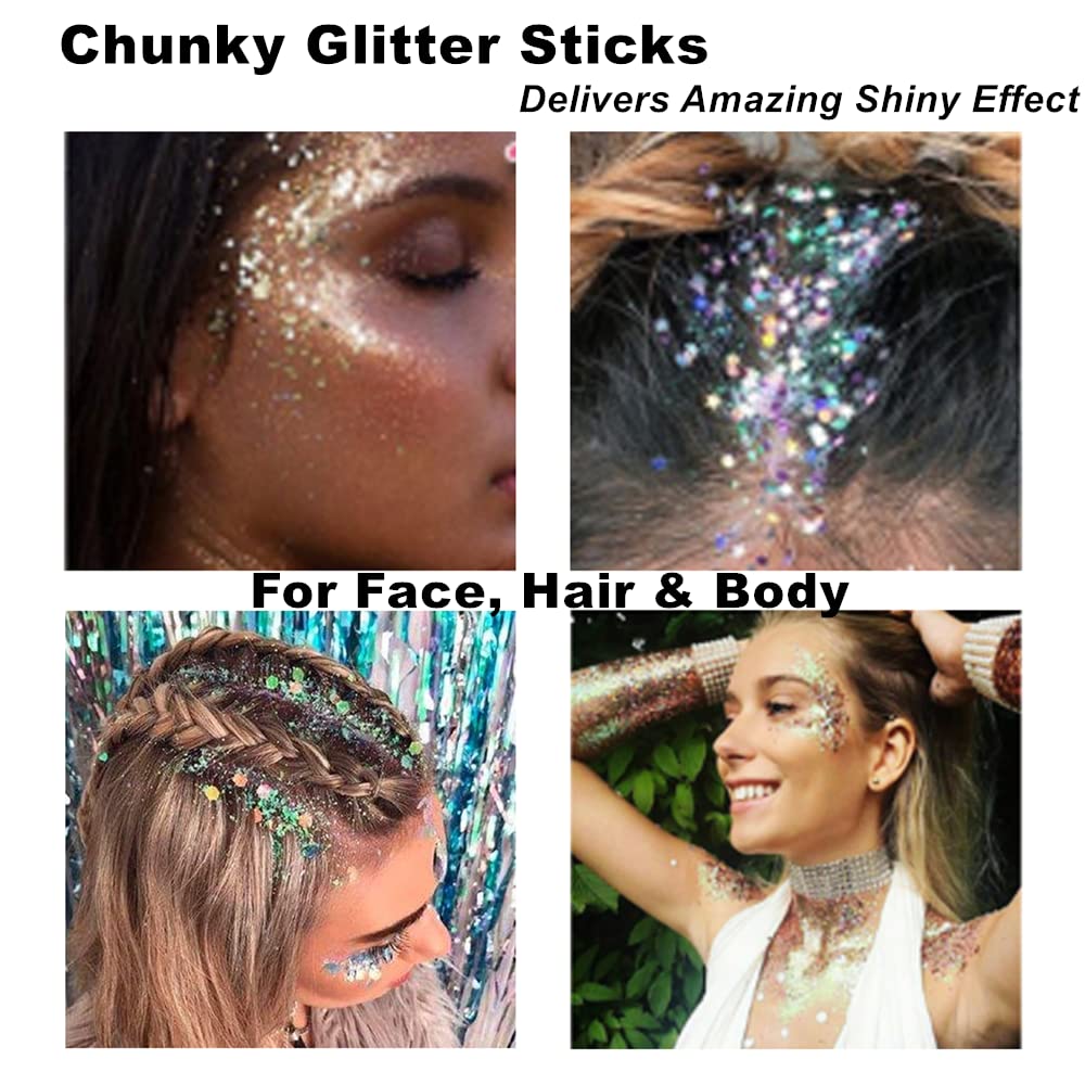 Mysense glitter on collarbones and shoulders highlighting body shimmer effect