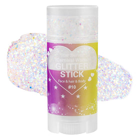Mysense front packaging showing the white glitter stick and clear cap for easy travel