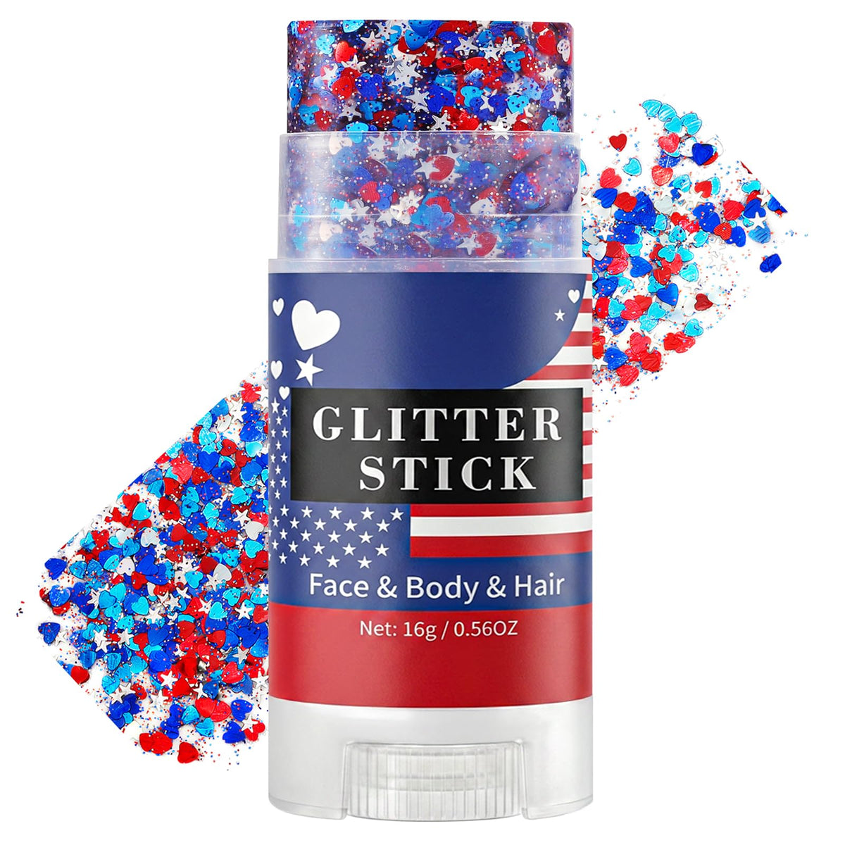 Mysense front packaging showing patriotic glitter stick and benefits