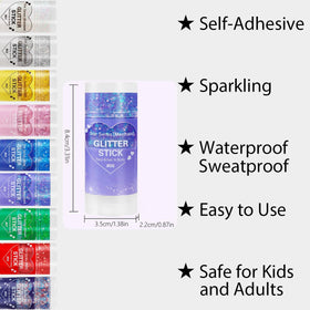 Mysense glitter applied to cheek providing vibrant festival-ready sparkle