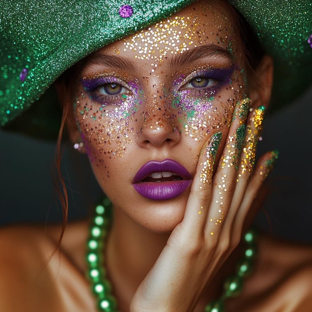 Close-up of Mysense glitter texture showing fine shimmer and chunky sequin contrast