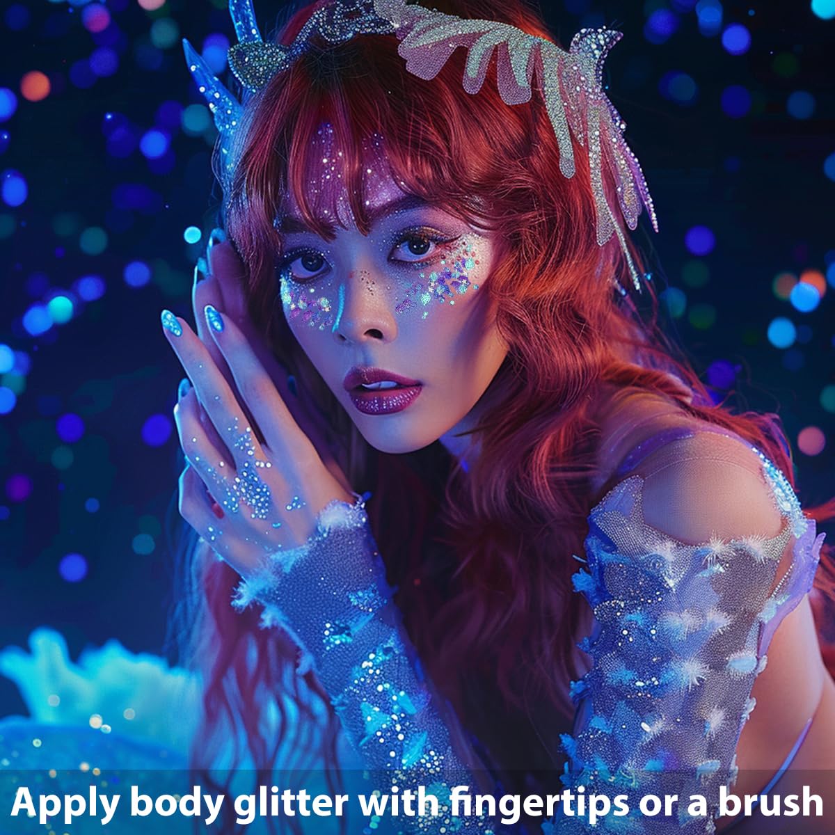 Mysense glitter added to hair parting delivering eye-catching stage shine
