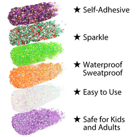 Mysense glitter on hair roots and braids creating shimmering festival accents