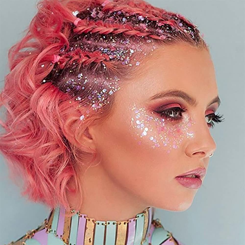 Mysense glitter stick applied to cheek providing long-lasting shine