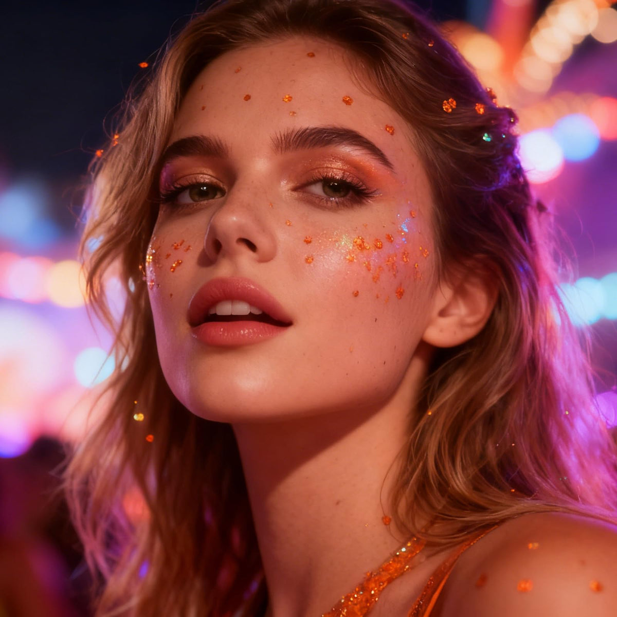 Mysense glitter on hair braid highlighting glitter roots and secure adhesion