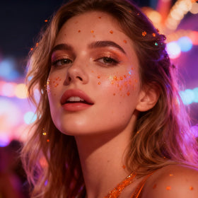 Mysense glitter on hair braid highlighting glitter roots and secure adhesion