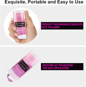 Mysense glitter stick held in hand to show size and travel-friendly benefit