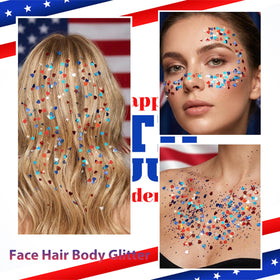 Mysense glitter used in hair braid adding red white blue shine