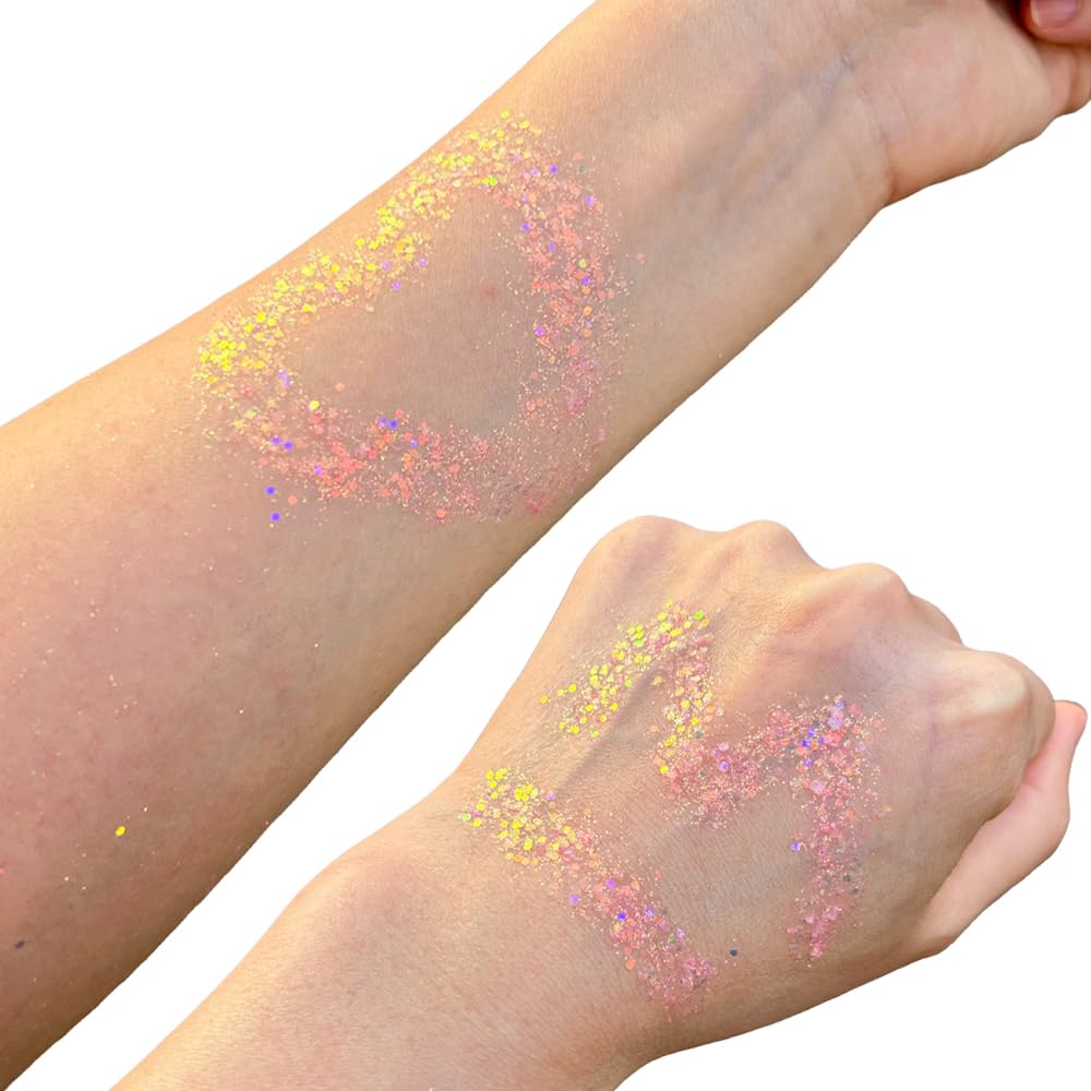 Mysense pink glitter stick open tip texture revealing chunky sequins