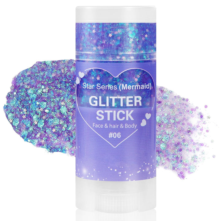 Mysense purple glitter stick front tube showing color and cap for easy application