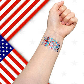 Mysense glitter stick in hand showing compact portable size and convenience
