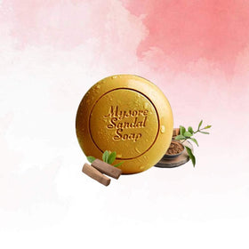 Mysore Sandal bar on bathroom shelf evoking lasting fragrance and ritual benefit