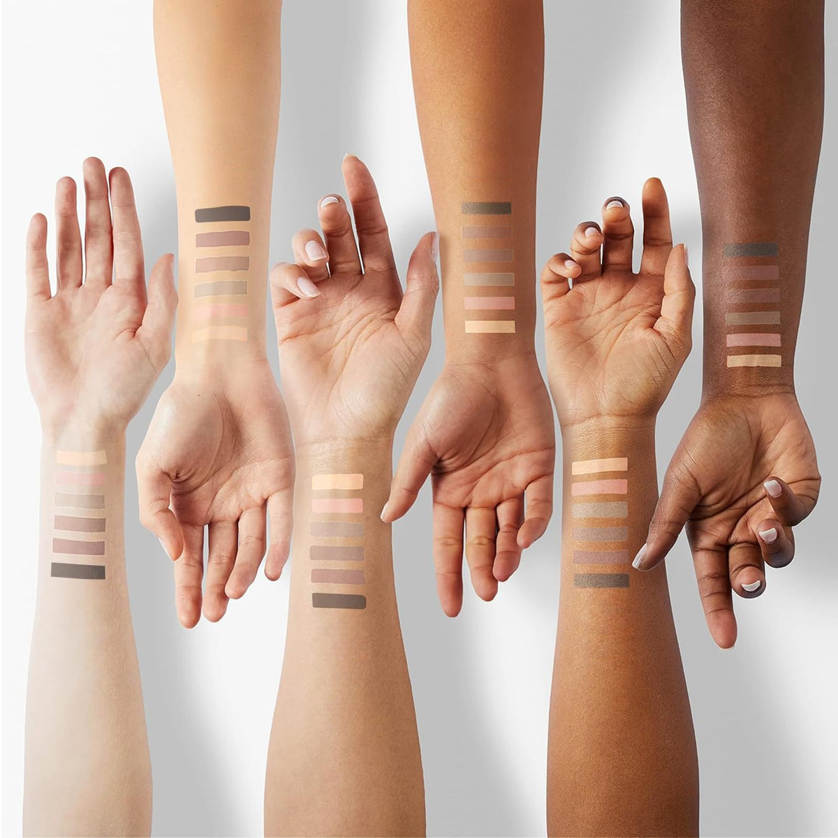 MYSTER ROSEY open palette top-down view displaying six nude shades clearly