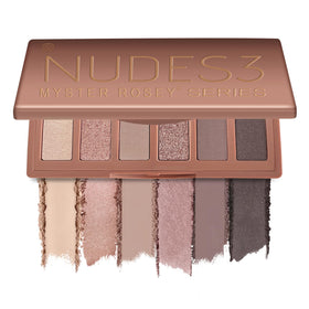 MYSTER ROSEY front view of closed mini palette showing compact design and branding