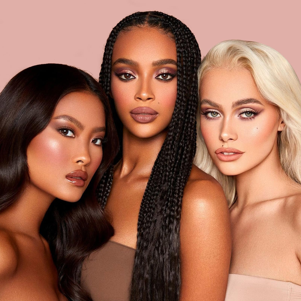 MYSTER ROSEY model wearing neutral eye look created with the six-shade mini palette