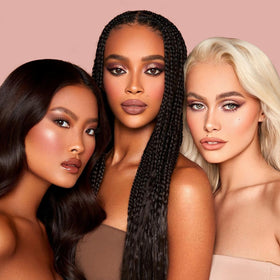 MYSTER ROSEY model wearing neutral eye look created with the six-shade mini palette