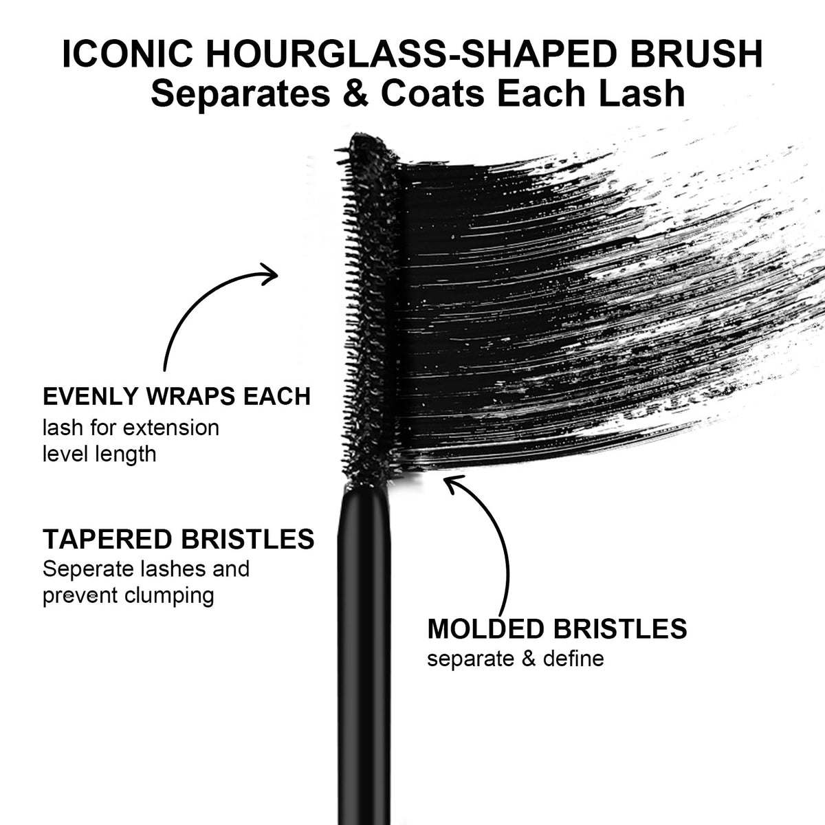 MYSTER ROSEY texture swipe of black tubing formula demonstrating smooth, clump-free coating benefit