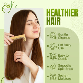 MYSTÉRE BEAUTÉ close-up label highlighting biotin and keratin benefits for stronger hair