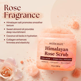MYSTÉRE BEAUTÉ rose oil being poured to illustrate nourishing scent and moisturizing benefit