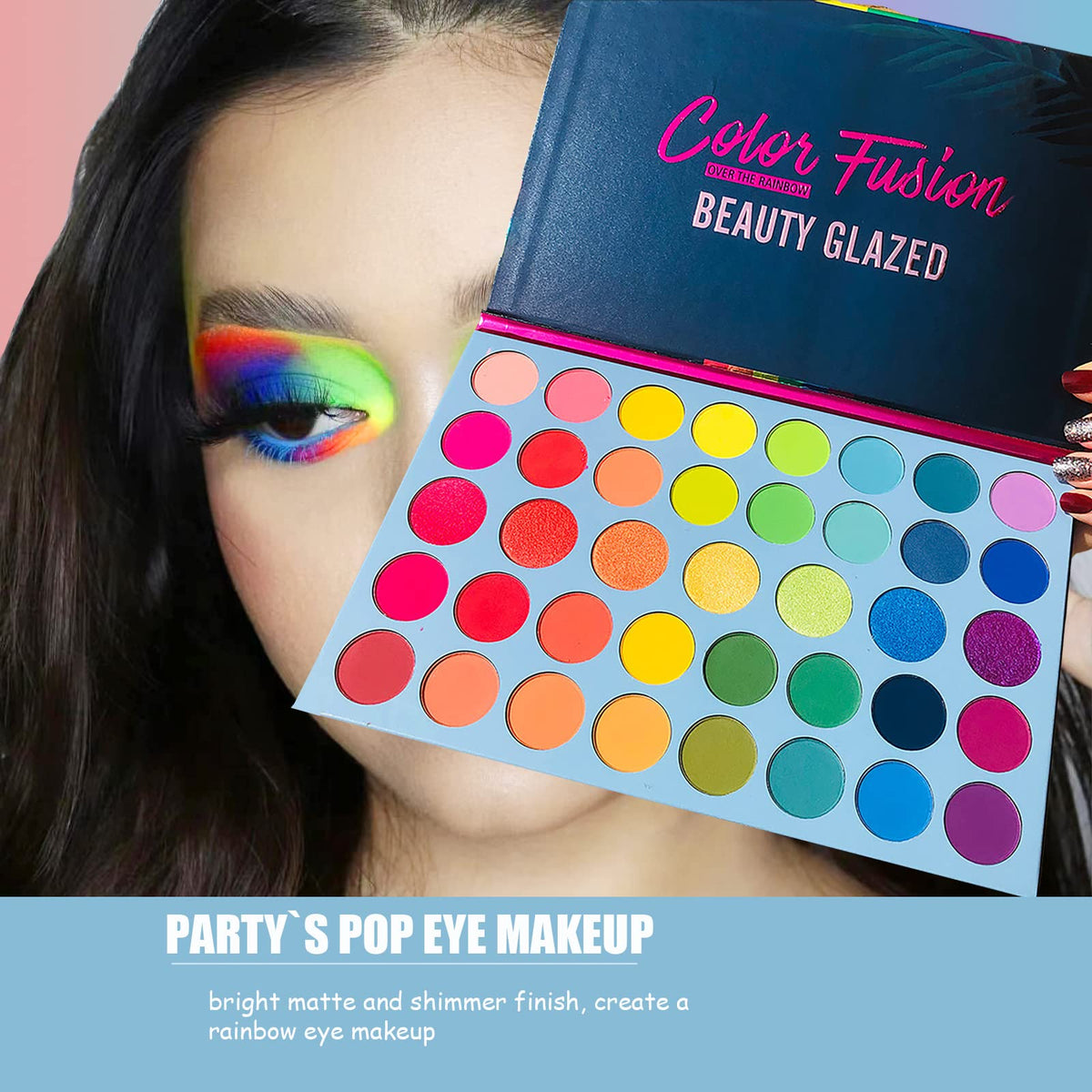 MYUANGO model eye look lifestyle shot highlighting vibrant long-lasting color payoff