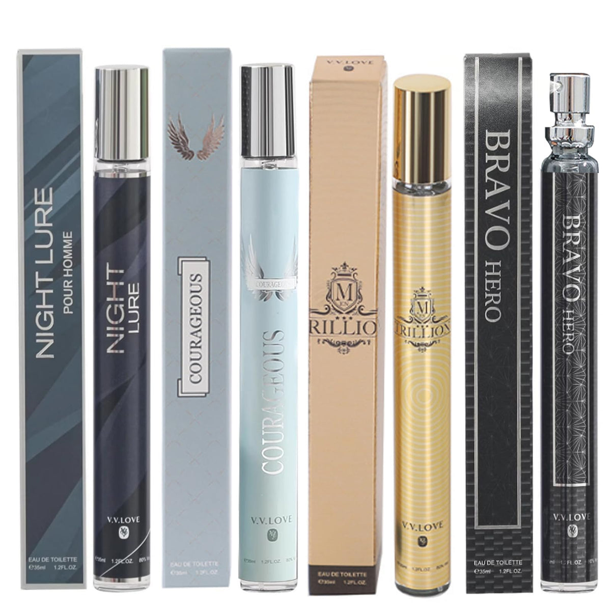 MZANK front packaging showing four travel cologne sprays and gift-ready appeal