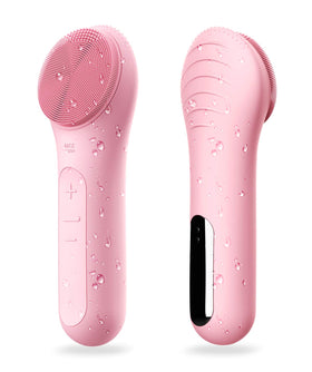 NågraCoola CLIE front view showing pink silicone face brush, gentle effective cleansing