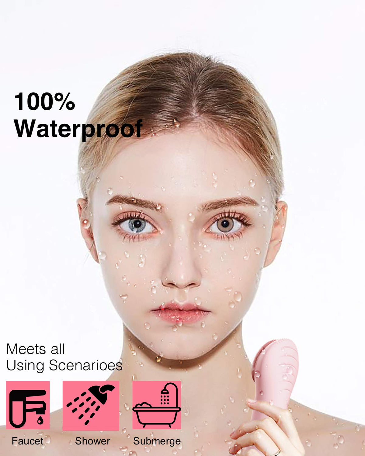 NågraCoola CLIE close-up of silicone bristles highlighting soft texture for sensitive skin