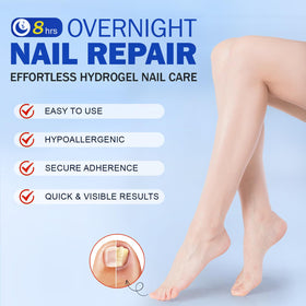NADiminish patch applied to toenail demonstrating secure adhesion for overnight wear