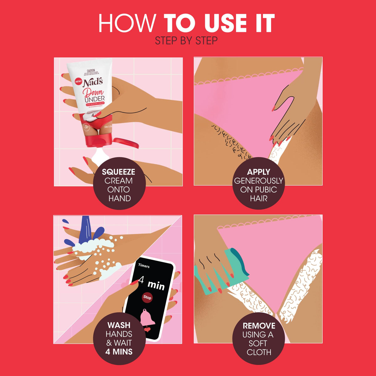 Cream texture swirl of Nad's showing smooth consistency for gentle hair removal
