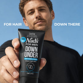 Nad's For Men in bathroom lifestyle shot conveying confidence and grooming routine