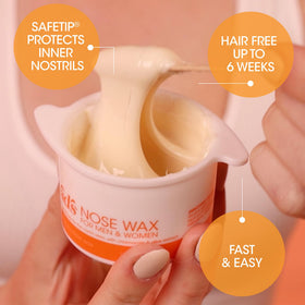 Nad's SafeTip applicator close-up showing precise fit for safer visible hair removal