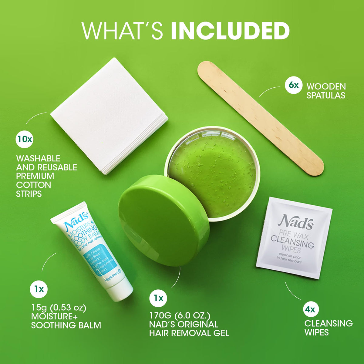 Nad's washable cotton strips flat-lay highlighting reusable convenience