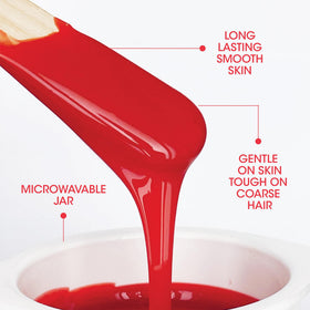 Nad's open wax tub texture close-up showing smooth hard wax for even application