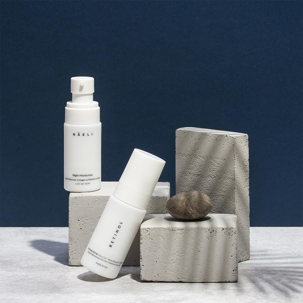 NAELI moisturizer being smoothed on neck and jawline for firming benefits