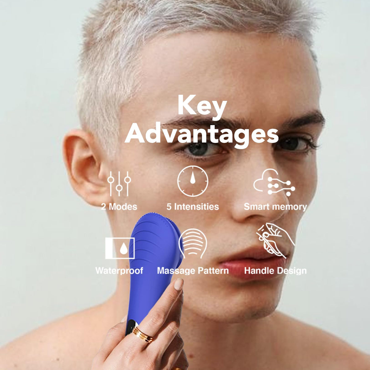 NågraCoola CLIE close-up of soft silicone bristles for gentle exfoliation and less irritation
