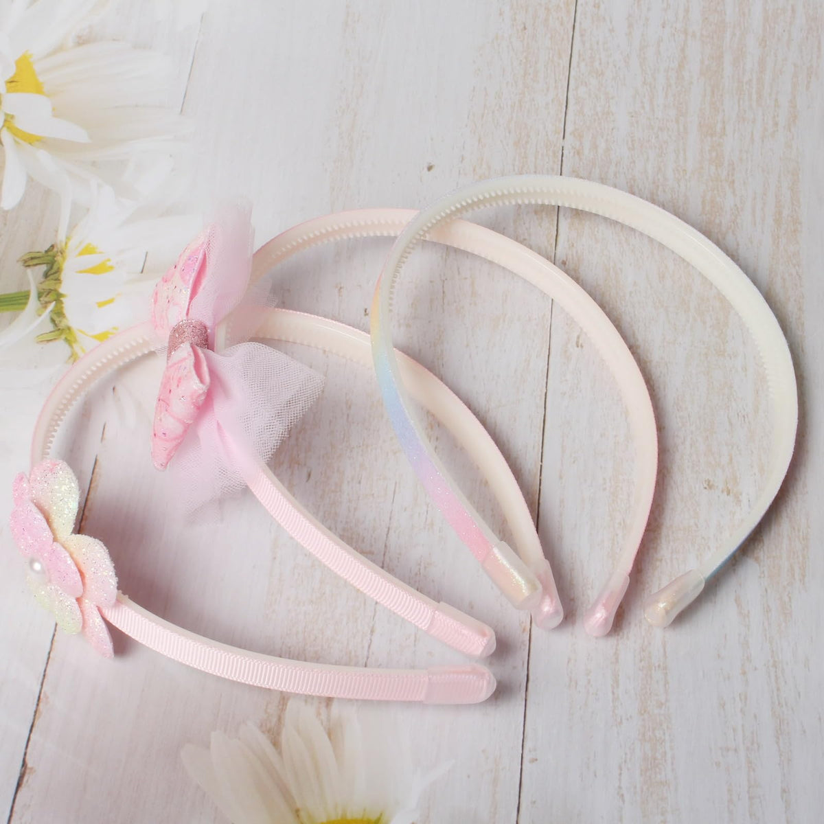 naibirdr flat lay with all six headbands showing variety and color mix