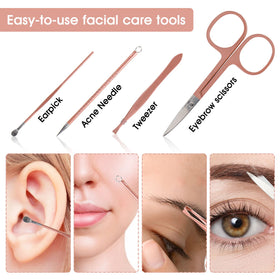 Nail Clippers and Beauty Tool Portable Set rose gold coating texture highlighting comfortable anti-slip finish