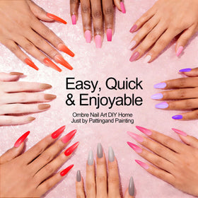 NAIL GIL gradient demo on nail tips illustrating seamless blend result