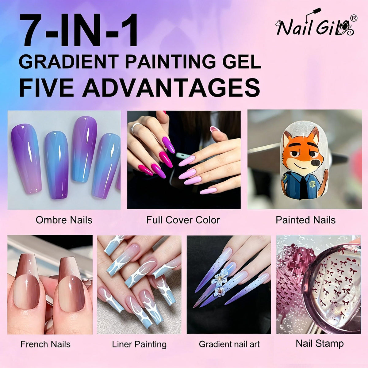 NAIL GIL sponge pen close-up showing precise application control